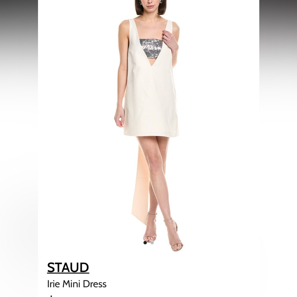 STAUD Cream Irie Mini Dress